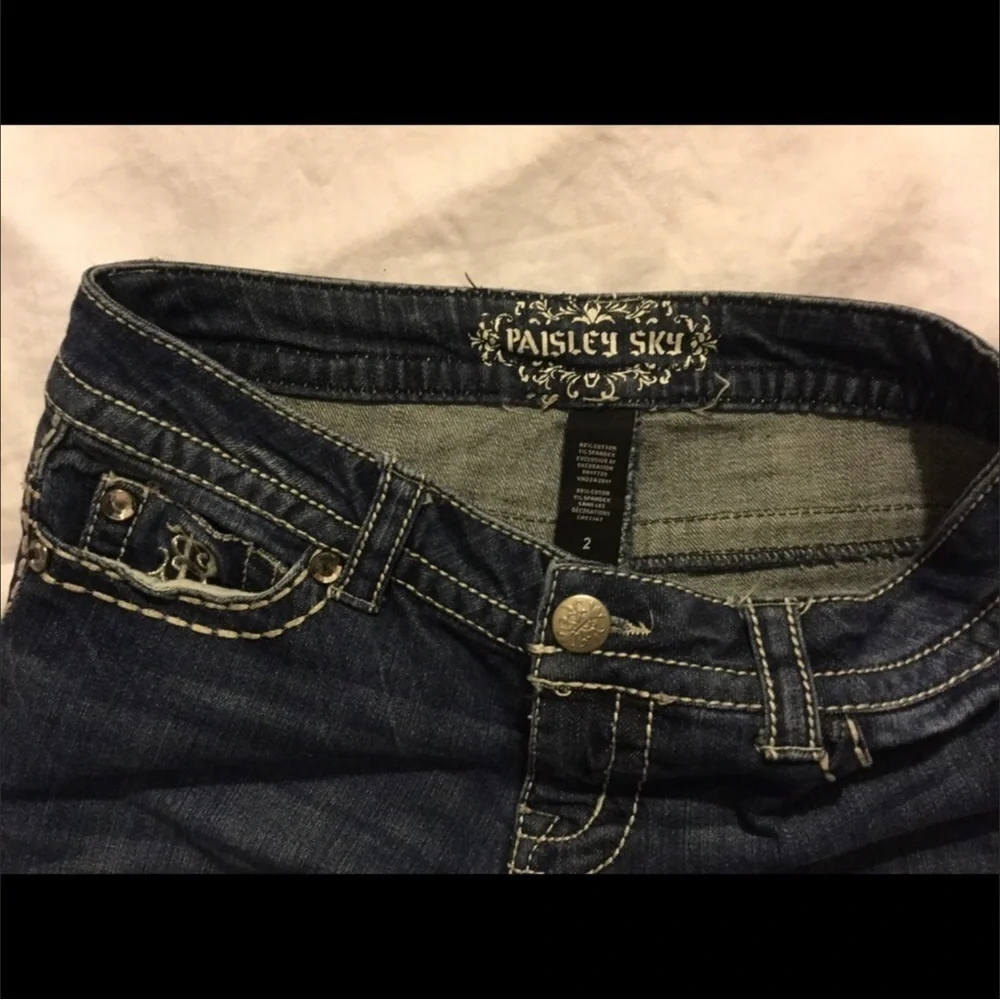 Paisley Sky Denim Skinny Jeans Size 2